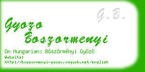 gyozo boszormenyi business card